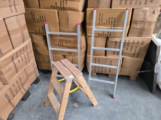 2 x ladder en 1 keukentrap Trappen, diverse